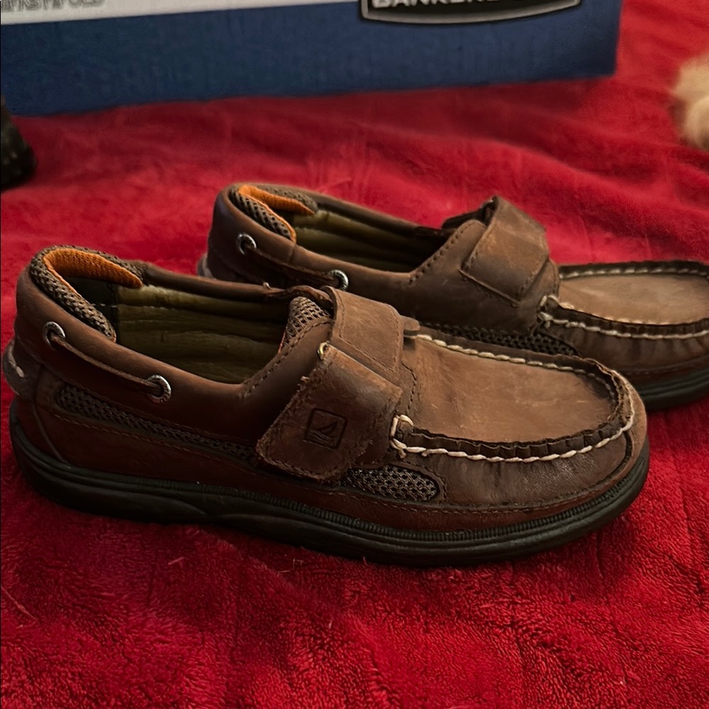 Kids Sperry Chocolate Brown Boat Shoes